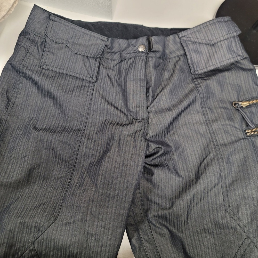 Black Sheep Snowboard Pants Mens Black‎ Pinstripe Technical Ski Cargo Gorpcore